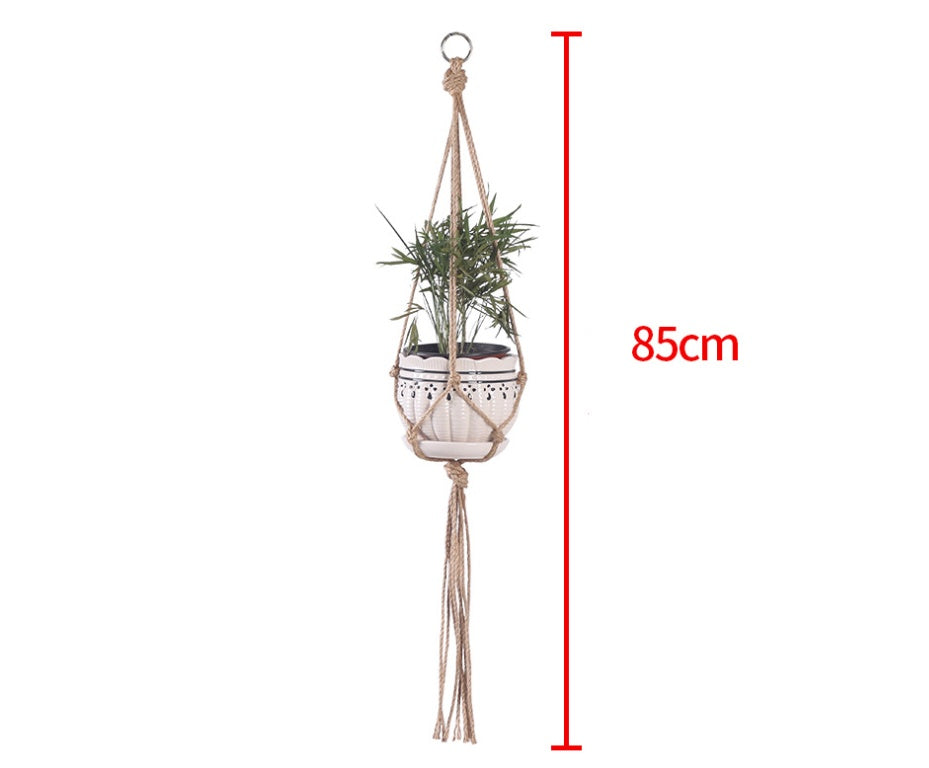 Hand-woven plant hanging basket cotton rope sling basket