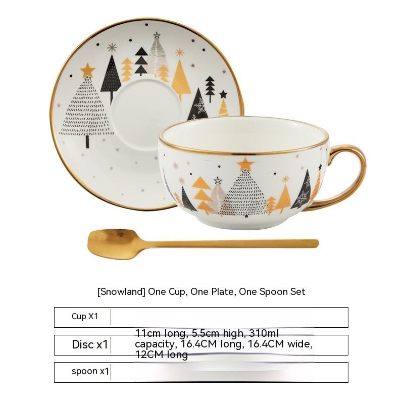 Ins Christmas Ceramic Cup Dish Kitchen Gadgets