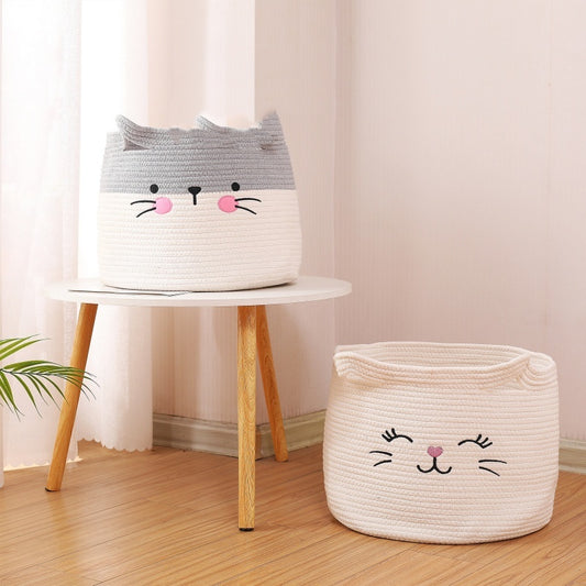 Hand-woven Cotton Thread Storage Storage Basket