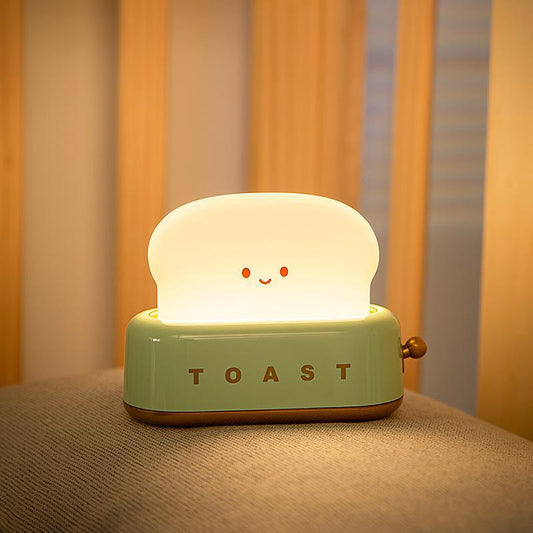 Toaster Lamp - Smiling Face, Toast-Shaped, Cute Room Decor For Bedroom, Bedside, Living Room, Dining, Desk - Charming Night Light