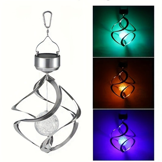 Wind Spinner Solar Light, LED Wind Chimes, Outdoor Decor Changing Color Ball Wind Chimes Solar Hanging Lantern For Home Garden Outdoor Decoration